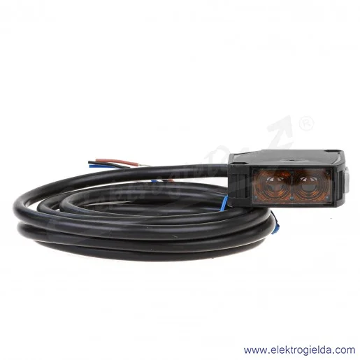 Czujnik odbiciowy E3JK-DR12 2M zasięg 300mm, zasilanie 24..240VAC/DC 3A, SPDT Dark-ON i Light-ON, IP64, przewód 2m