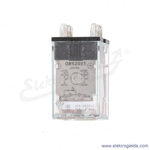 Przekaźnik elektromagnetyczny MY2N 24VDC(S) 10A DPDT 250VAC 125VDC, montaż na podstawce