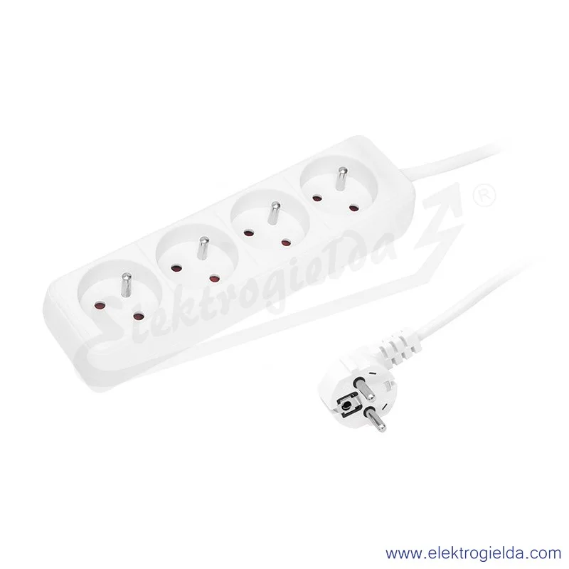 Przedłużacz listwowy PR-470P biały 98-016 Blow, przewód 5m 3x1.5, 4 gniazda 230V