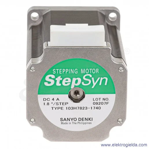 Silnik krokowy 103H7823-1740, 24 V DC, 4A, 2- fazowy, 2,7 Nm, krok 1.8°, flansza 60 mm, bipolarny, Sanyo Denki