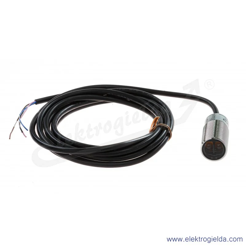 Czujnik odbiciowy E3FB-DP13 zasięg 1000mm, zasilanie 10..30VDC, PNP Dark-ON lub Light-ON, przewód 2m, obudowa M18 IP67