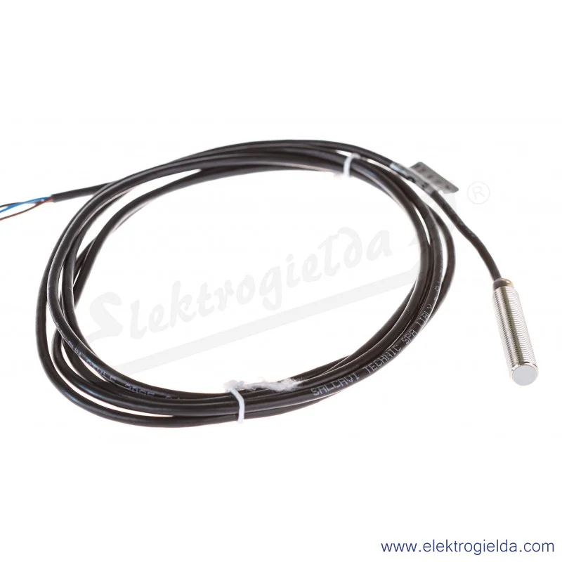 Czujnik indukcyjny PCID 1,5 ZN 10..30VDC, zasięg 1.5mm, NPN NO, czoło wbudowane, przewód 2m, długość 45mm
 