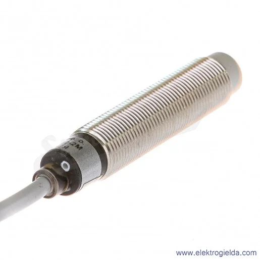 Czujnik indukcyjny PCID8ZM12602M PCID 8Z 10..30VDC, zasięg 8mm, NO, tuleja M12, przewód 2m, czoło wystające, długość czujnika 60