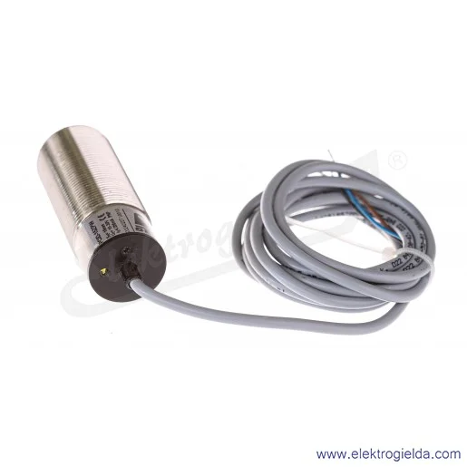 Czujnik indukcyjny PCID 15ZPW 10..30VDC, PNP NO, zasięg 15mm, tuleja M30, czoło wbudowane, długość 77mm, przewód 2m
 