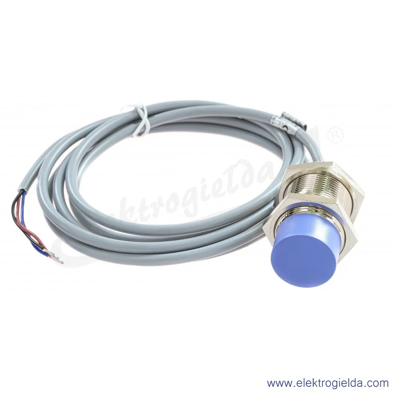 Czujnik indukcyjny PCID40ZPM30552M PCID 40 ZP M3055 2M 10..30VDC, zasięg 40mm, PNP NO, tuleja M30, przewód 2m, długość 55mm
 