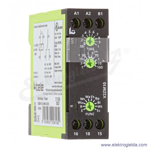 przekaźnik czasowy wielofunkcyjny 2615219 V2ZM10 12-240VAC/DC 0.05s-100h, 10 funkcji czasowych, 1x styk przełączny 