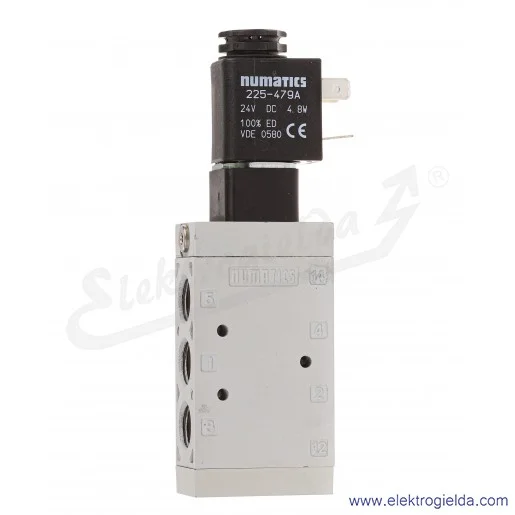 Zawór rozdzielający elektromagnetyczny L12BA452BQ00061, 5/2 monostabilny, G1/4, 1-10 Bar, 550 l/min, 24VDC, Asco Numatics