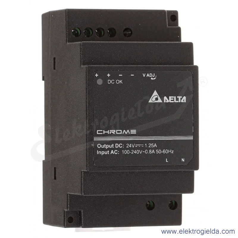 Zasilacz DRC-24V30W1AZ 24VDC 1.25A, 30W, zasilanie 90..264VAC lub 125..375VDC