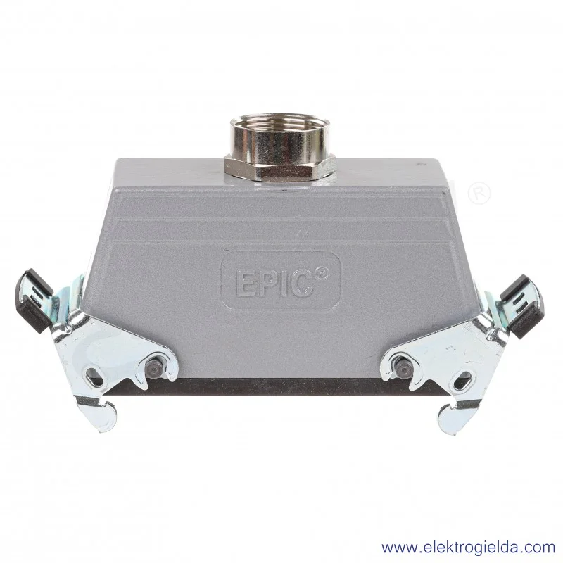 Obudowa gniazda 10127000 H-B 24 TBF 21 swobodna na przewód 2 klamry, PG21, aluminiowa wkłady 24 piny 16A 500V