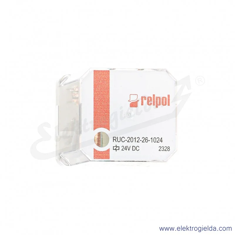 Przekaźnik elektromagnetyczny 860044 RUC-2012-26-1024 2P 24VDC styki AgNi, w obudowie, połączenie faston 187 (4,8 x 0,5 mm)
