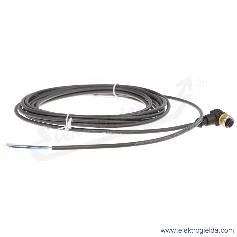 Kabel z gniazdem 6625516 WKC4.4T-5/TXL przewód PUR, 4-żyłowy, 5m, złącze M12, żeńskie, kątowe