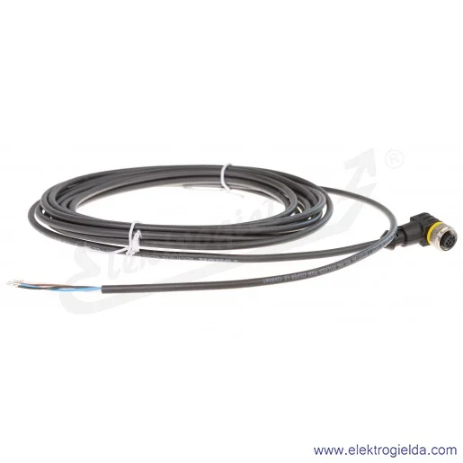 Kabel z gniazdem 6625516 WKC4.4T-5/TXL przewód PUR, 4-żyłowy, 5m, złącze M12, żeńskie, kątowe