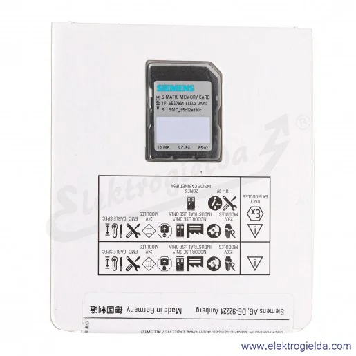 Karta pamięci 6ES7954-8LE03-0AA0 SIMATIC S7 do S7-1X00 CPU/SINAMICS, 3.3V FLASH, 12 megabajtów