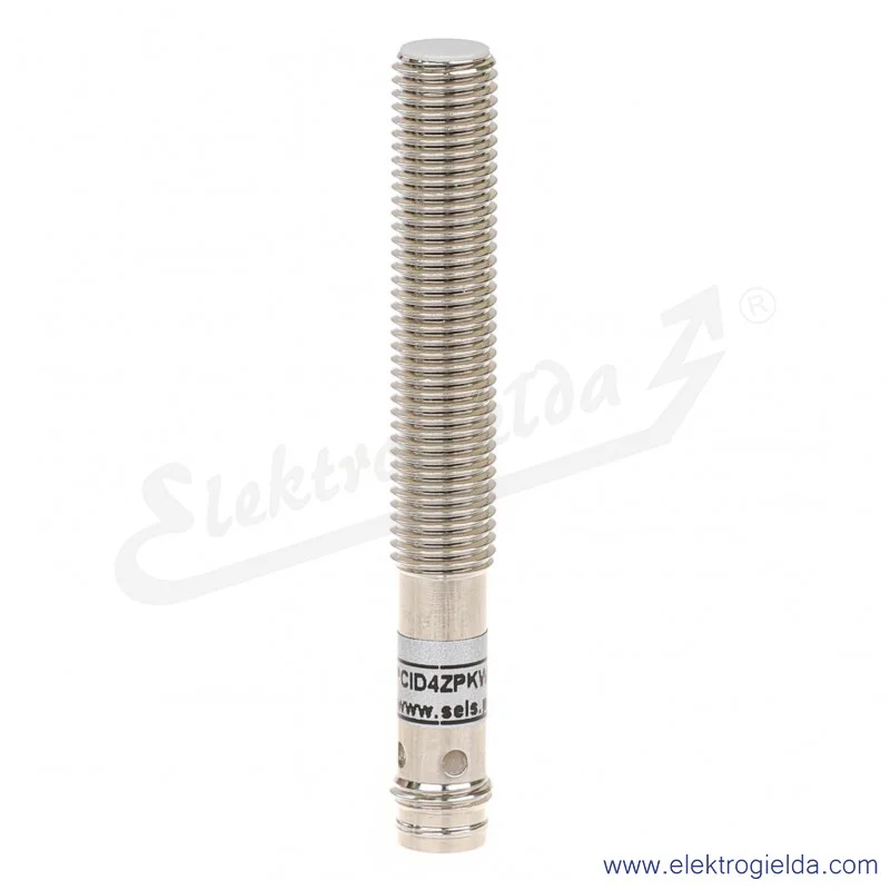 Czujnik indukcyjny PCID4ZPKWM860M8 10..30VDC, zasięg 4mm, PNP NO, tuleja M8, konektor M8 3P, długość 60mm