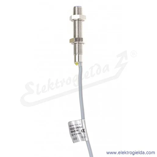 Czujnik indukcyjny PCID 3 RP 10..30VDC, zasięg 3mm, PNP NC, tuleja M8, przewód 2m, długość 45mm