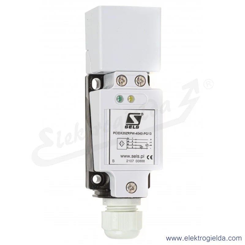 Czujnik indukcyjny PCIDX 20 ZRPW 10..30VDC, zasięg 20mm, PNP NO+NC, obudowa z tworzywa, PG13, długość 142mm
 