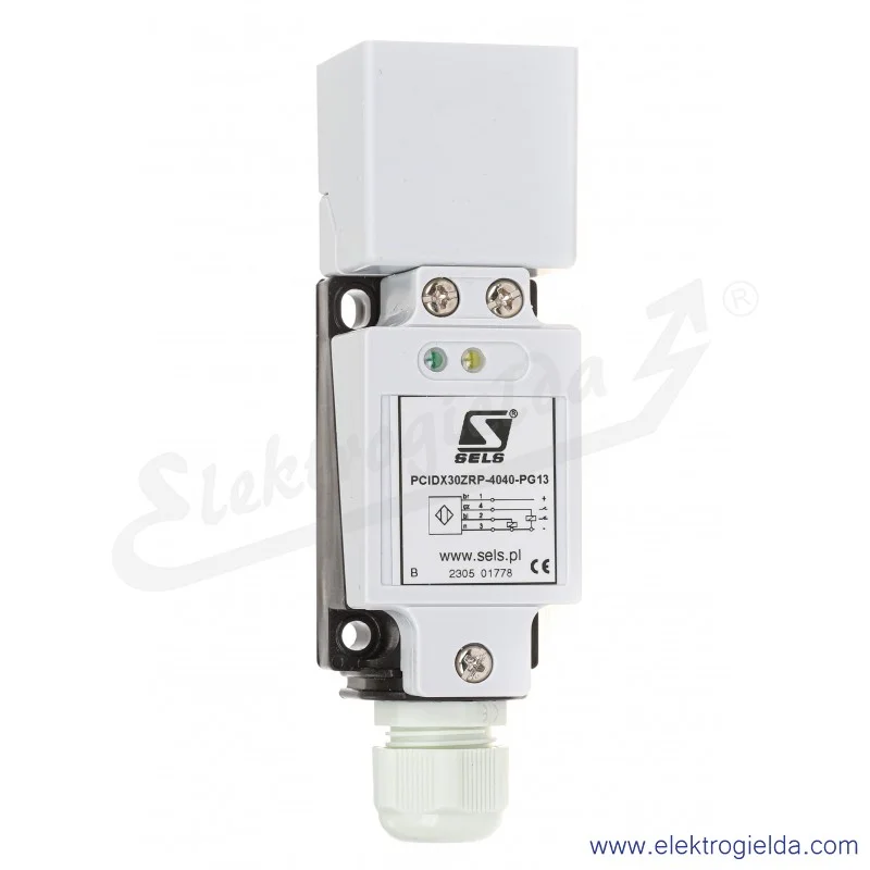 Czujnik indukcyjny PCIDX 30 ZRP 10..30VDC, PNP NO+NC, 40x40x142mm z tworzywa, PG13
