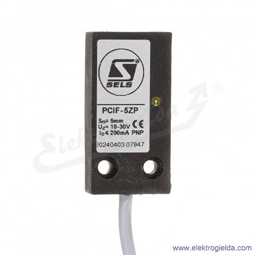 Czujnik indukcyjny PCIF 5ZP ITAMID 10..30VDC, zasięg 5mm, PNP NO, przewód 2m, 25x50x10mm
 