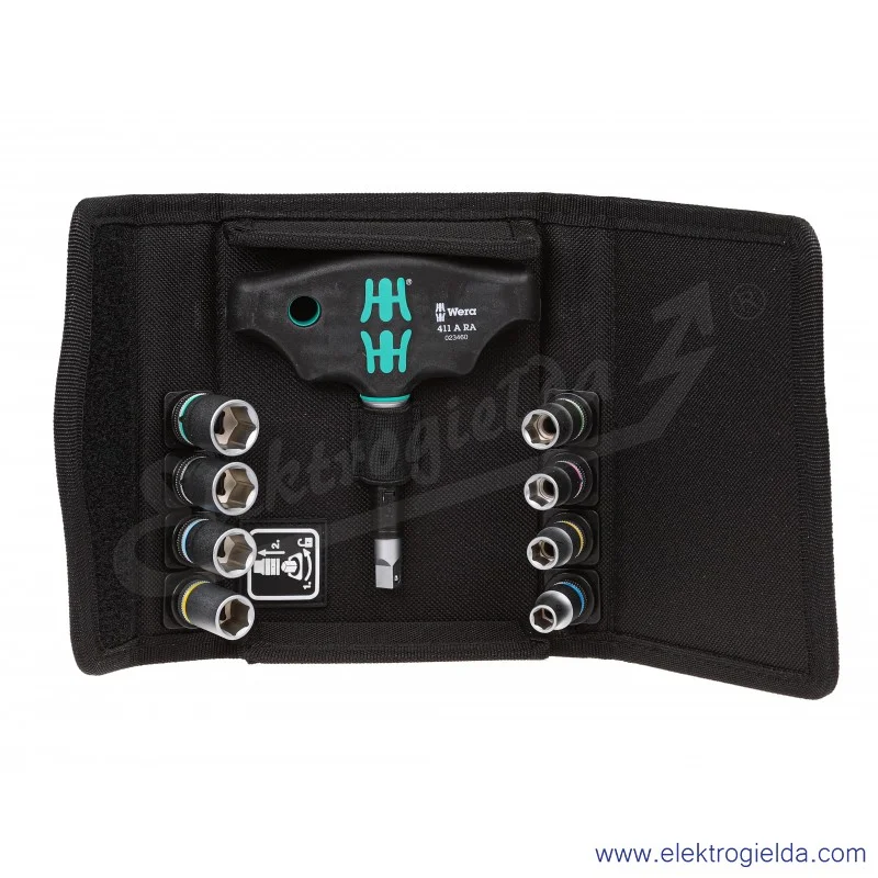 Zestaw z rękojeścią 023470 Kraftform Kompakt 400 RA Set 2 do kluczy nasadowych funkcją grzechotki+ nasadki + etui