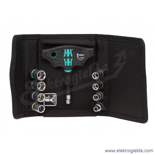 Zestaw z rękojeścią 023470 Kraftform Kompakt 400 RA Set 2 do kluczy nasadowych funkcją grzechotki+ nasadki + etui