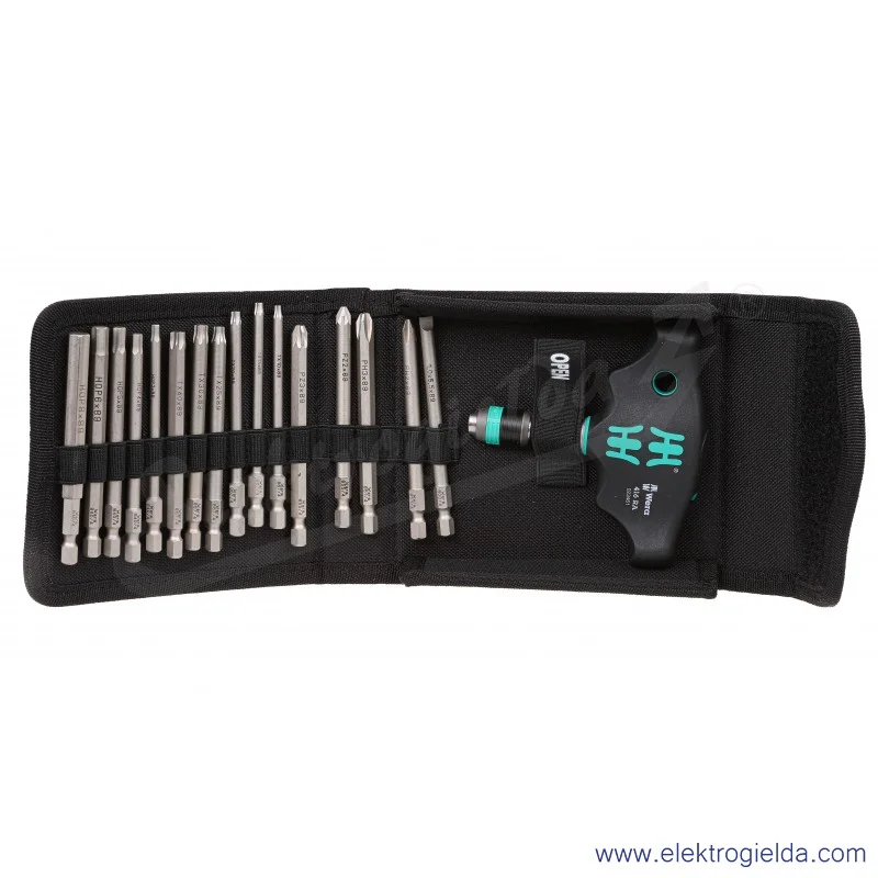 Zestaw z rękojeścią 023471 Kraftform Kompakt 400 RA Set 1 z uchwytem do bitów funkcją grzechotki+ bity + etui