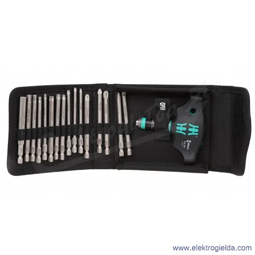 Zestaw z rękojeścią 023471 Kraftform Kompakt 400 RA Set 1 z uchwytem do bitów funkcją grzechotki+ bity + etui