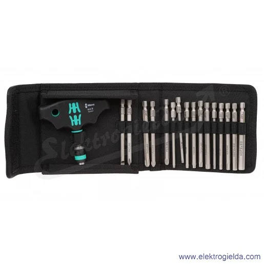 Zestaw wkrętaków 057470 Kraftform Kompakt 400 w etui bity L89mm+rękojeść z uchwytem szybkowymiennym Rapidator, 17-częściowy
