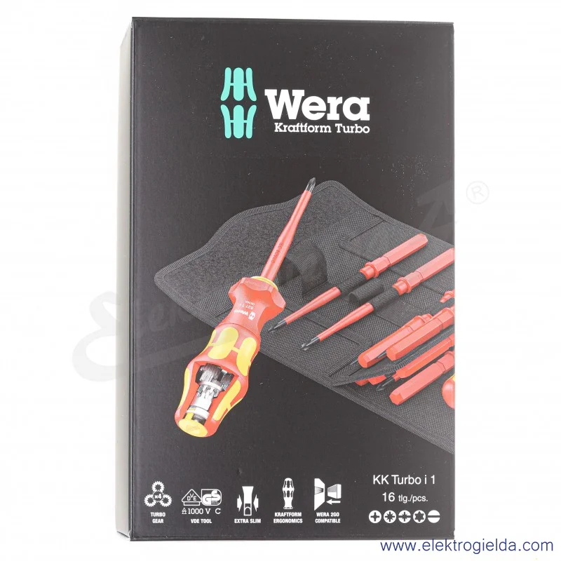 Zestaw wkrętaków 05057484001 Kraftform Kompakt Turbo i 1 zestaw VDE rękojeść + wymienne trzpienie