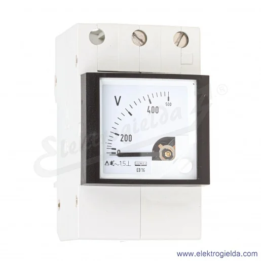 Miernik napięcia EB16N E61300000A00 EB16N E61300000A0 100..500V, montaż na szynę DIN, wymiar zewnętrzny 45x85mm
