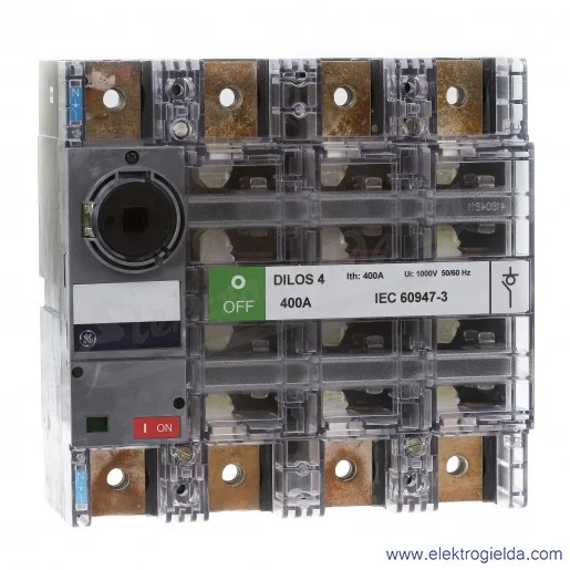 Rozłącznik izolacyjny 730502, DILOS 4, 4P, 400A, 690V, 60kA, montaż panelowy Rozłącznik izolacyjny 730502, DILOS 4, 4P, 400A, 690V, 60kA, montaż panelowy