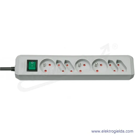 Przedłużacz listwowy 1150754 Brennenstuhl przewód 1.5m 3G1.5, 3x230V+4x230V, wyłącznik