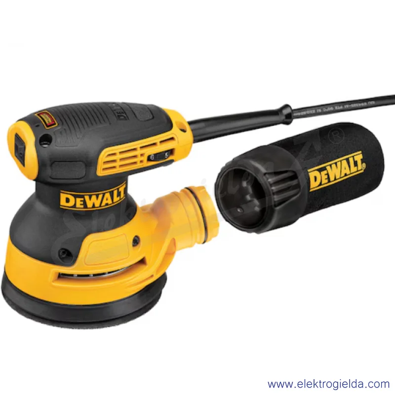 Szlifierka mimośrodowa DWE6423-QS 125mm, moc 280W, zasilanie sieciowe, oscylacja 8000-12000 drgań na minutę