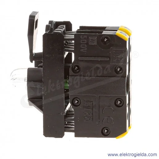 Przycisk sterowniczy kompletny ST22-KLG-10-230-BA9S\. ST22-KLG-230-10-Ba9s samopowrotny, żółty podświetlany, NO, 230VAC, IP65