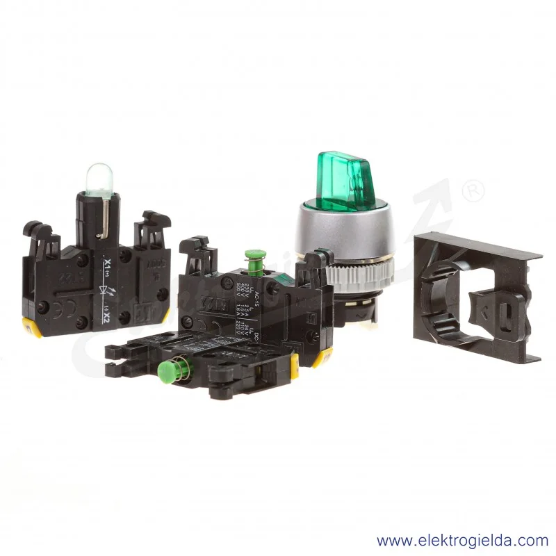 Przełącznik kompletny ST22-P3LZ-20-LED\230 2NO, 3-położeniowy zielony led 230VAC