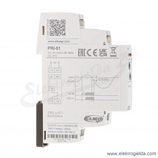 Przekaźnik nadzorczy PRI-51/16 prądowy 1.6-16A 24...240VAC 24VDC