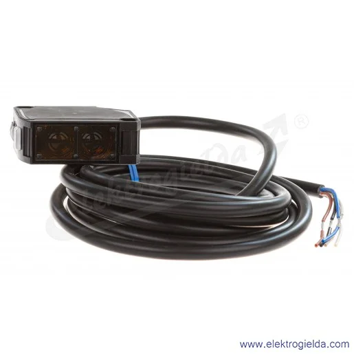 Czujnik refleksyjny E3JK-RR12 zasięg 10m, 24..240VAC/DC, SPDT Dark-ON i Light-ON, przewód 2m
