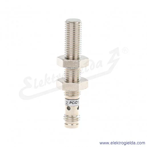 Czujnik indukcyjny PCID 1,5 RPK 10..30VDC, zasięg 1.5mm, PNP NC, tuleja M8, konektor M8 3 pin, długość 50mm
 