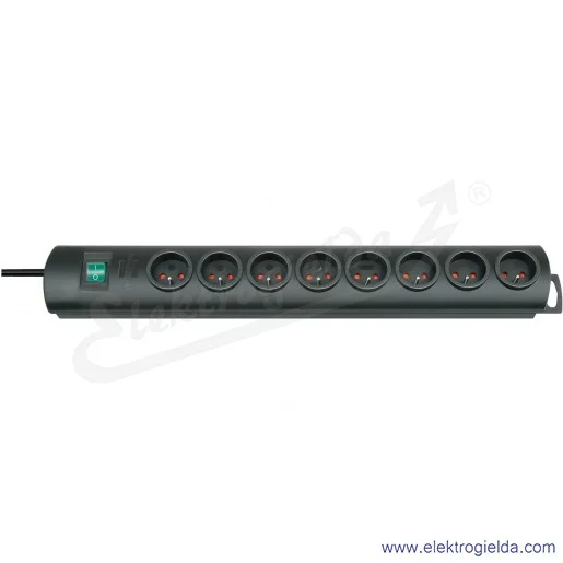 Przedłużacz listwowy 1153304028 8x230V Primera-Line 8 gniazd, czarny 2m H05VV-F 3G1,5 Przedłużacz listwowy 1153304028 8x230V Primera-Line 8 gniazd, czarny 2m H05VV-F 3G1,5