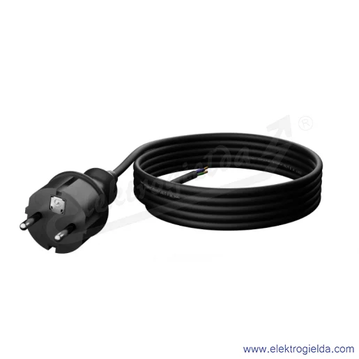 Kabel przyłączeniowy W-97266 S3 OW 3X1mm 3m czarny guma sznur przyłączeniowy z wtyczką Kabel przyłączeniowy W-97266 S3 OW 3X1mm 3m czarny guma sznur przyłączeniowy z wtyczką