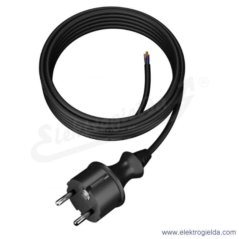 Kabel przyłączeniowy W-97269 S3 OW 3X1mm 5m guma sznur przyłączeniowy z wtyczką