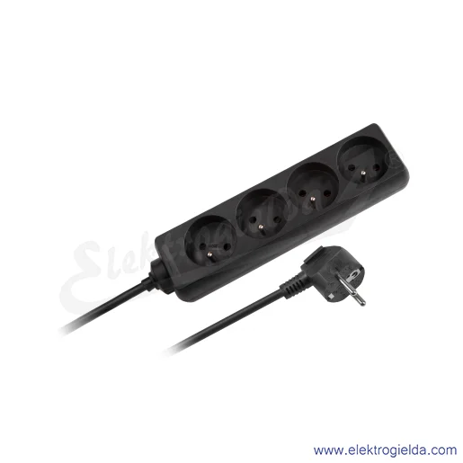 Przedłużacz listwowy URZ3060-3-B 4 gniazda 230V, długość 3m 3X1,5 czarny Przedłużacz listwowy URZ3060-3-B 4 gniazda 230V, długość 3m 3X1,5 czarny