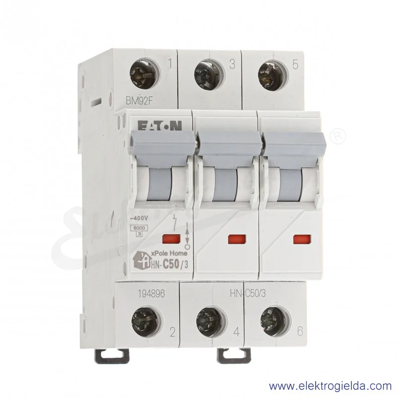 Wyłącznik nadprądowy HN-C50/3 3P C 50A AC 6kA