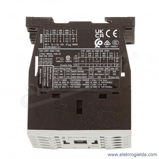 Stycznik DILM9-01(24V50/60HZ) 3P+1NC 4kW 9A Us 24VAC