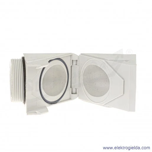 Dławik kątowy E03DK-02160100603 KD 29 z tworzywa, PG29, szary IP68