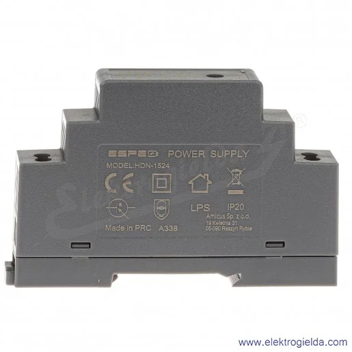 HDN-1524 (Din Rail Power Supply) 100-240VAC 24V 0,63A