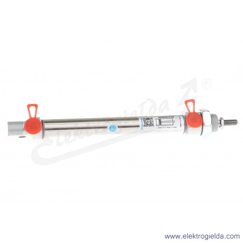 Siłownik pneumatyczny cylindryczny DNM020.0125 D20X125, G1/8, dwustronnego działania, magnetyczny