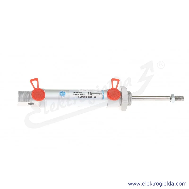 Siłownik pneumatyczny cylindryczny DVM020.0050+50, D20X50, z przedłużonym tłoczyskiem +50mm, ISO 6432
