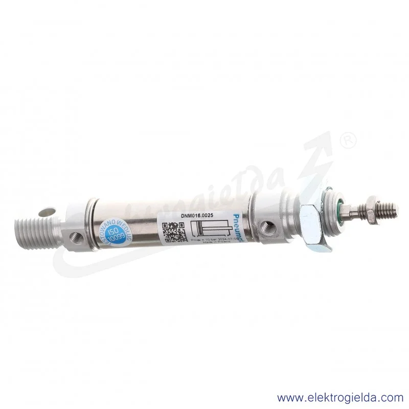 Siłownik pneumatyczny cylindryczny DNM016.0025, D16X25, M5, dwustronnego działania, magnetyczny