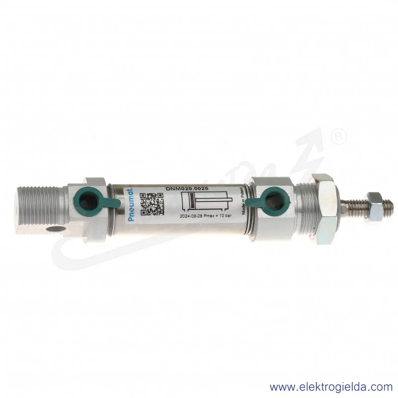 Siłownik pneumatyczny cylindryczny DNM020.0025 D20X25, G1/8, dwustronnego działania, magnetyczny
