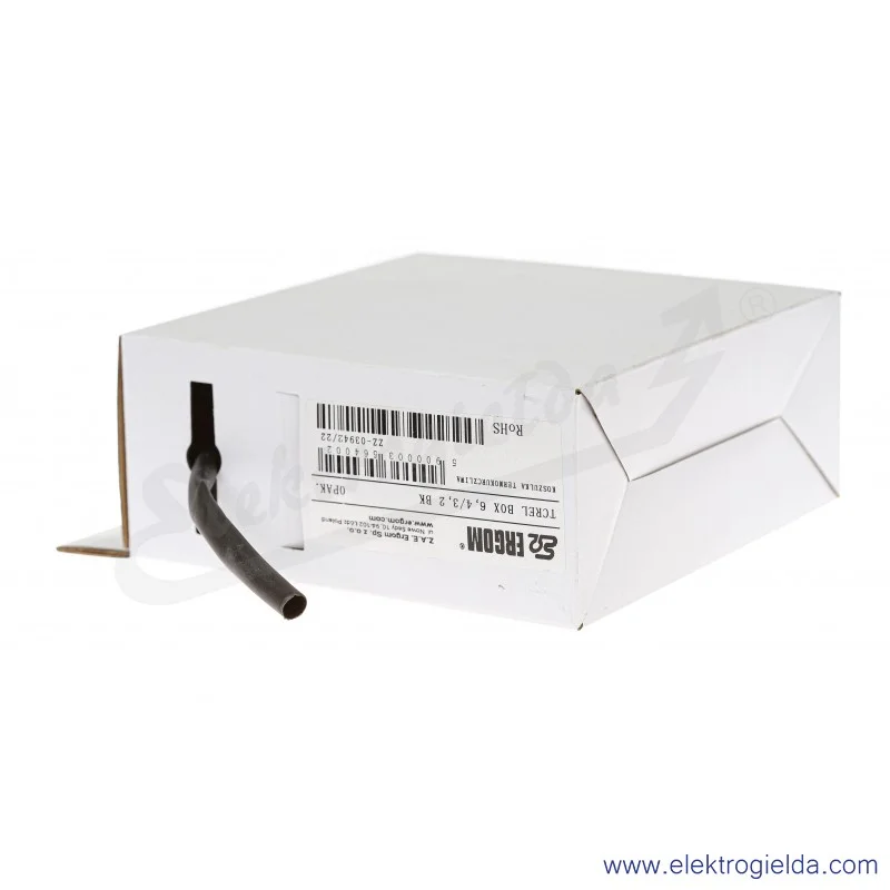 Koszulka termokurczliwa E05ME-01120000501 TCREL BOX 6,4/3,2 BK czarna 10 metrów w krążku